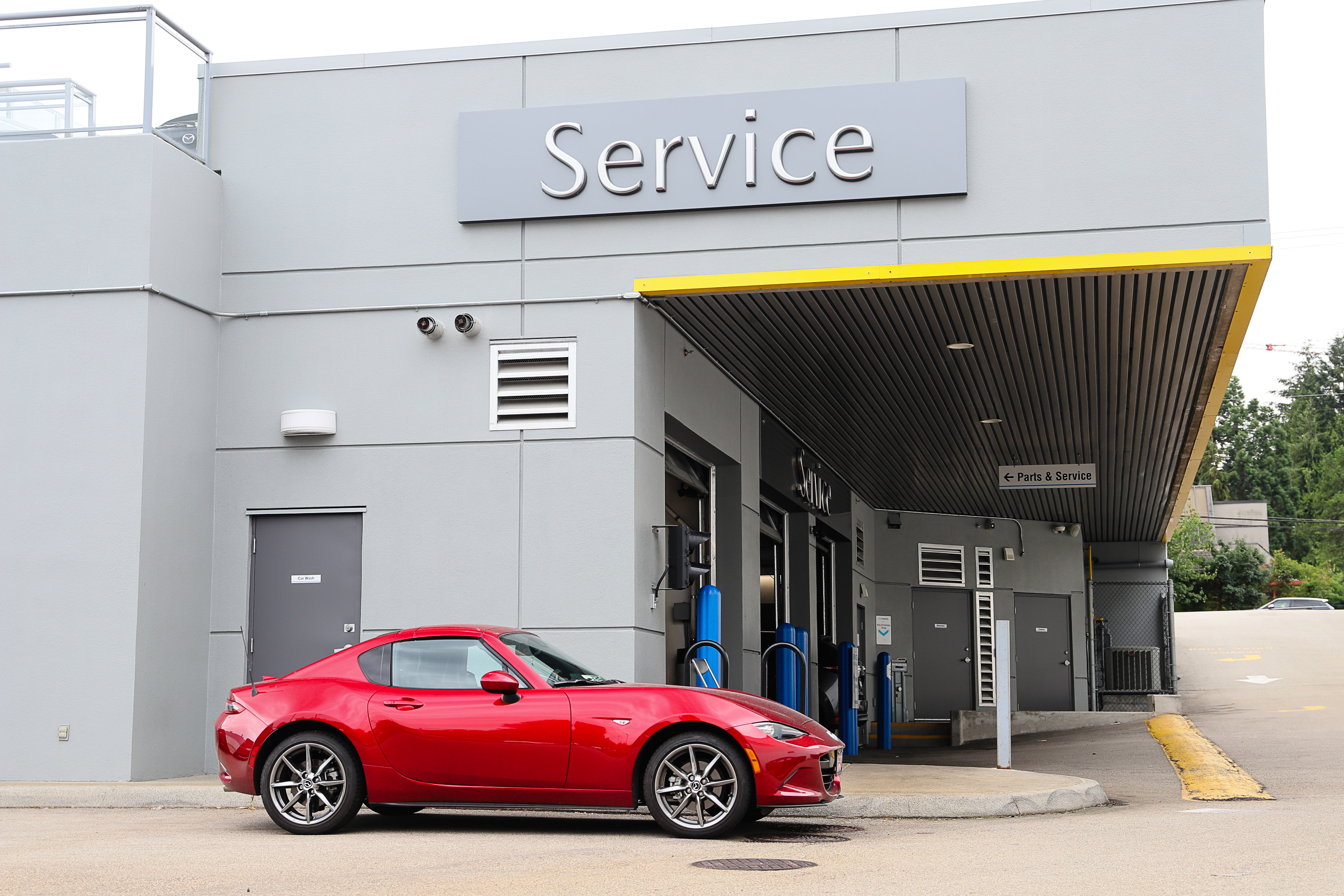 Mazda vehicles on display