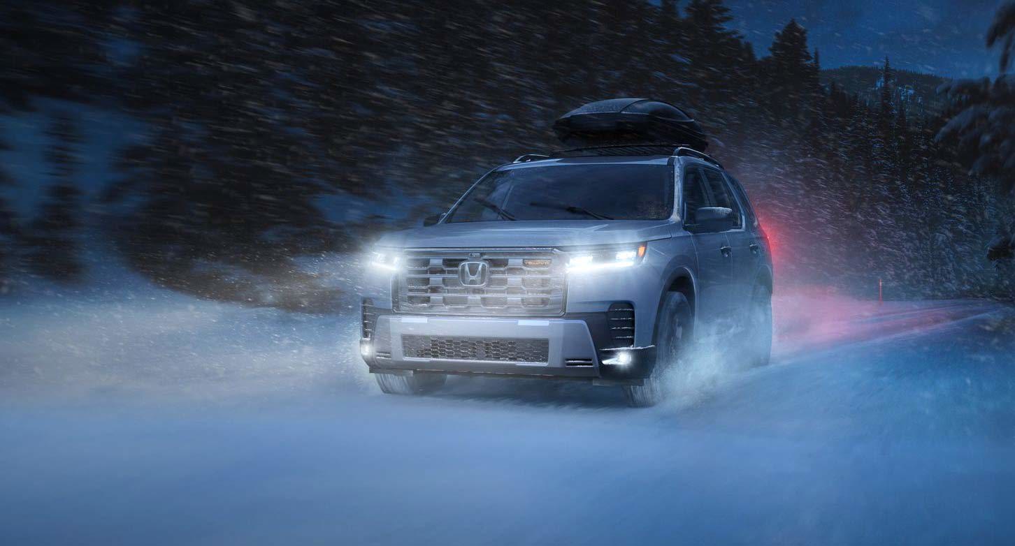 Winter tire driving safety on snowy roads